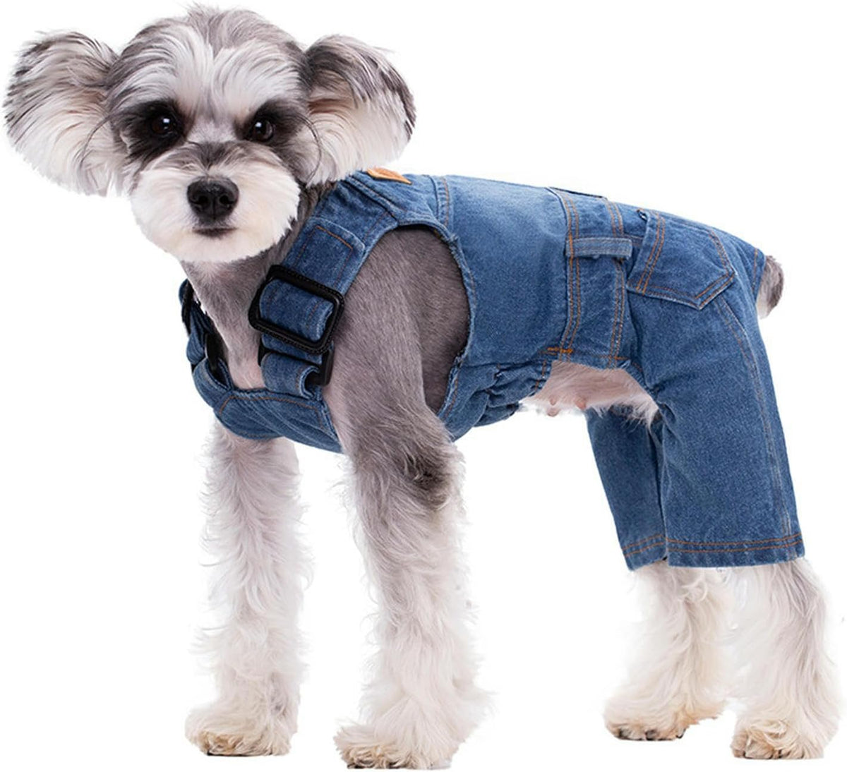 Denim Dog Overalls with Adjustable Straps